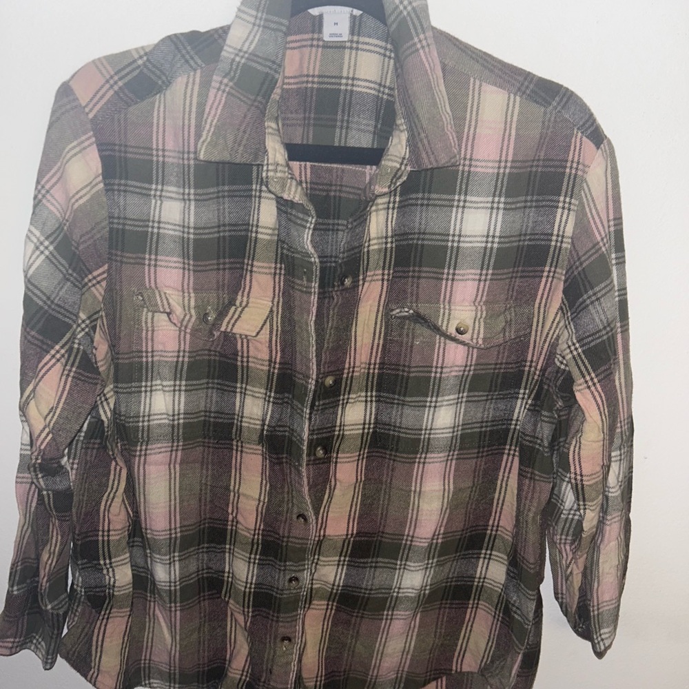 Plaid Button-Up Shirt